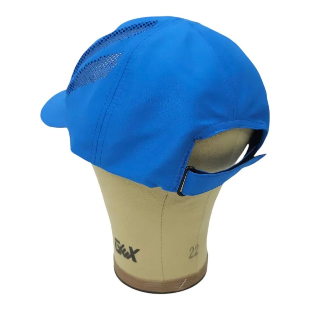 EcoElectrica Side Mesh Strapback Cap Embroidered Logo Trucker Baseball Hat Blue